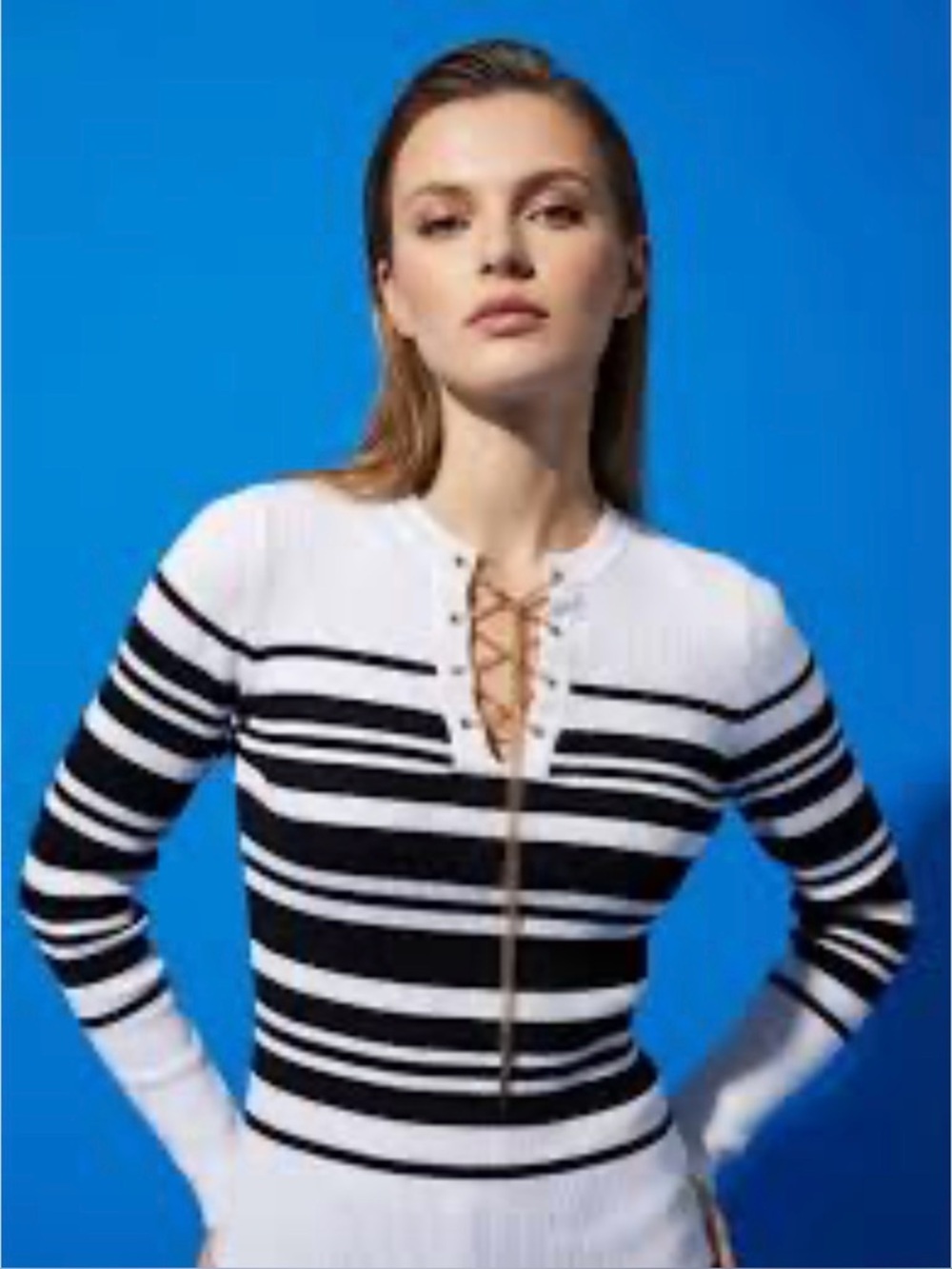 Guess Gold Chain & Striped lightweight Sweater